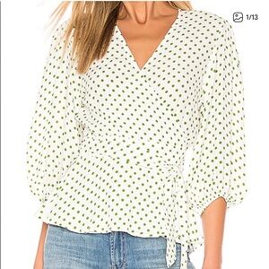 $119 Retail Faithful the Brand; Polka dot Wrap Blouse